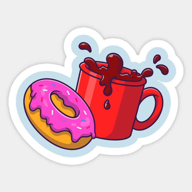 Donut And Coffee Cartoon Sticker by Catalyst Labs